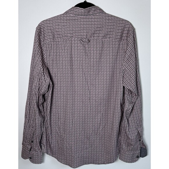 Brooklyn Brigade Shirt Mens Medium Gray Pink Crab Print Cotton Nautical Coastal - Picture 4 of 16